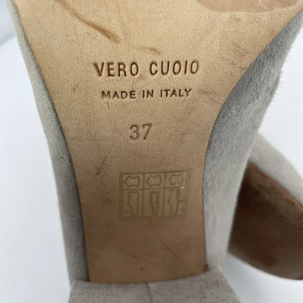 Cordani Size EU 37 US 6.5 -7 Handmade Italy Corda‎ Suede Leather Gray Pump Shoes